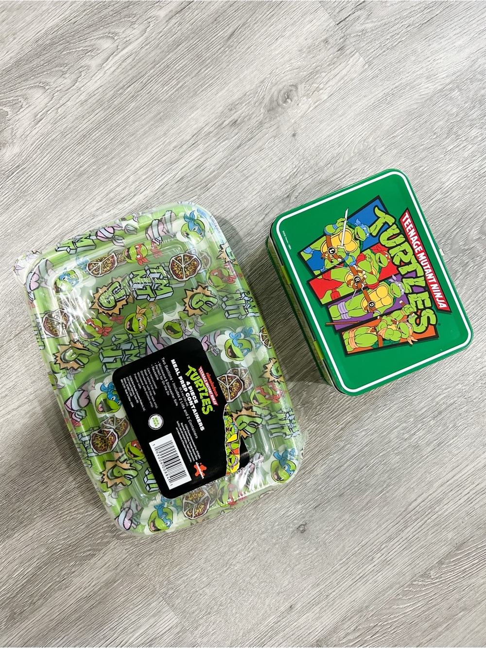 Nickelodeon Teenage Mutant Ninja Turtles Green Metal Lunch Tin & Tray Set